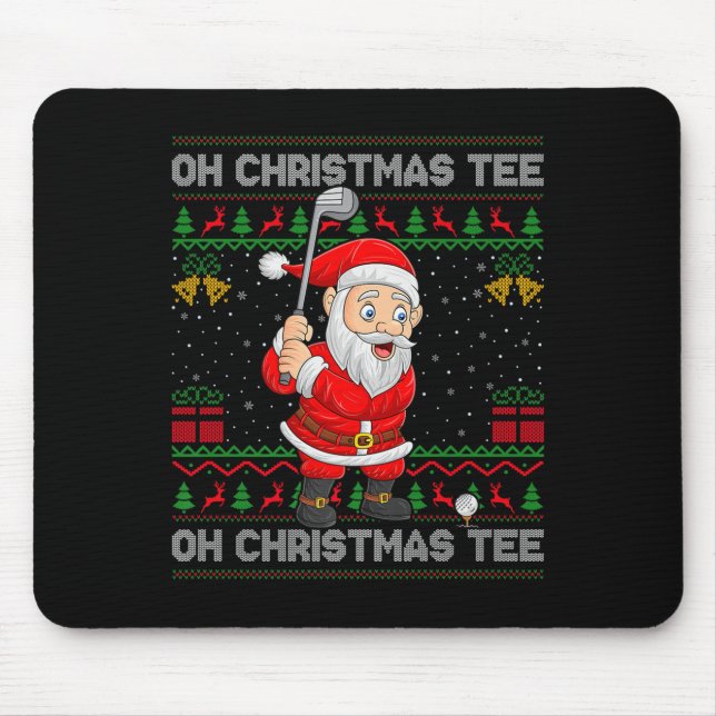 Alfombrilla De Ratón Golf Oh Christmas Tee Santa Playing Golf Golfer Ug (Frente)
