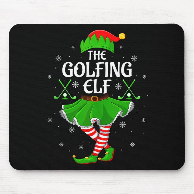 Alfombrilla De Ratón Golfing Elf Christmas Girls Women Elf Squad Xmas F (Frente)
