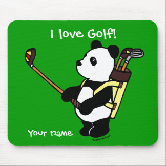 Alfombrilla De Ratón Golfista personalizado de la panda de Kawaii