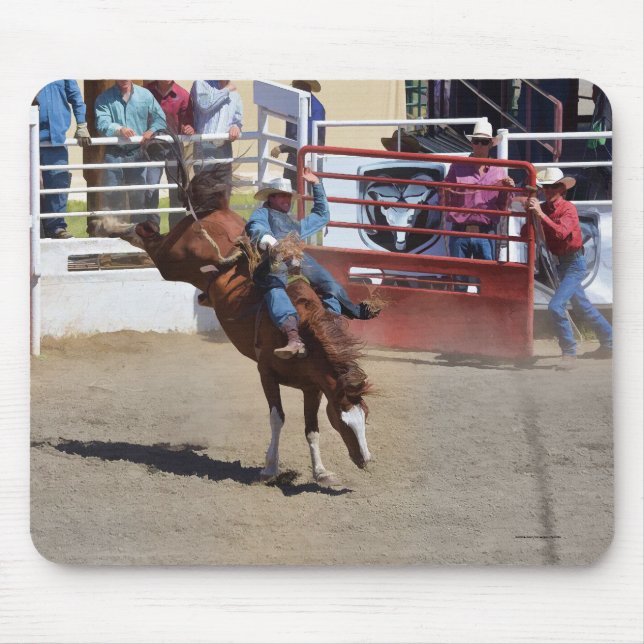 Alfombrilla De Ratón Golpeando a Bronco y Rodeo Vino #Gift (Frente)