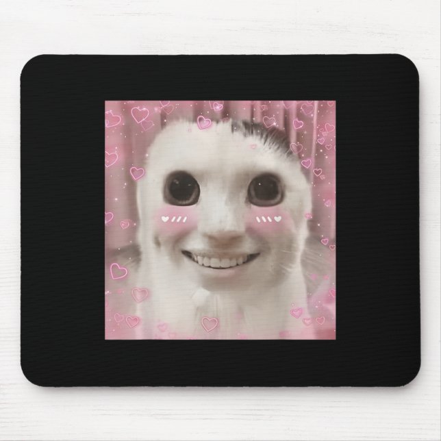 Alfombrilla De Ratón Goofy Ahh Cat Meme Dank Maldito Extraño Cringey B (Frente)