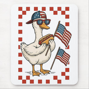 Alfombrilla De Ratón Goose American Flag Memorial Day 4 de julio