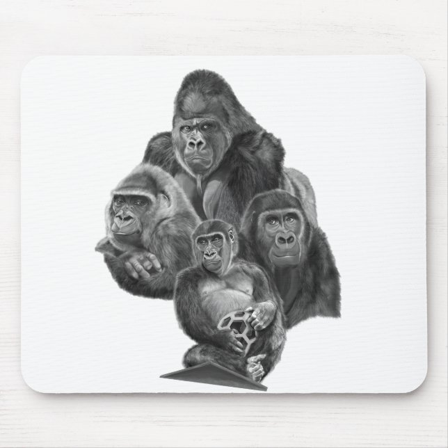 Alfombrilla De Ratón Gorilla Family Mouse Pad  ゴリラ家族のマウスパッド GorillaLife (Frente)
