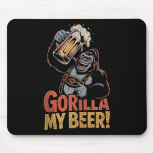 Alfombrilla De Ratón Gorilla My Beer Funny Ape Stein Fiesta Animal Tank