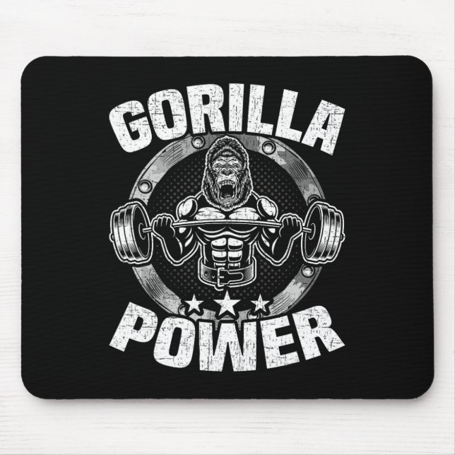 Alfombrilla De Ratón Gorilla Power Bodybuilding Weightlifting Workout  (Frente)