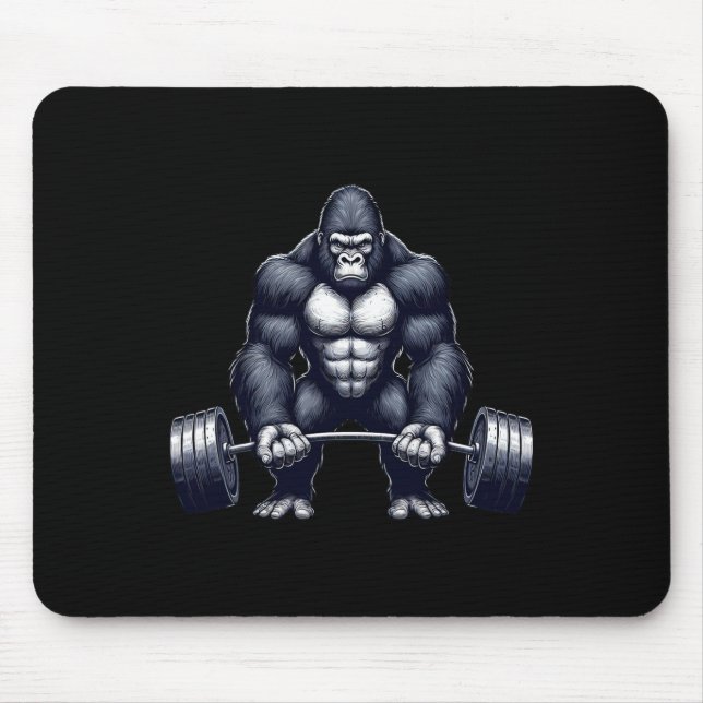 Alfombrilla De Ratón Gorilla Weightlifting Fitness Gym Training Bodybui (Frente)