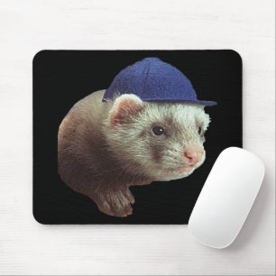Alfombrilla De Ratón Gorra azul de Ferret Wearing