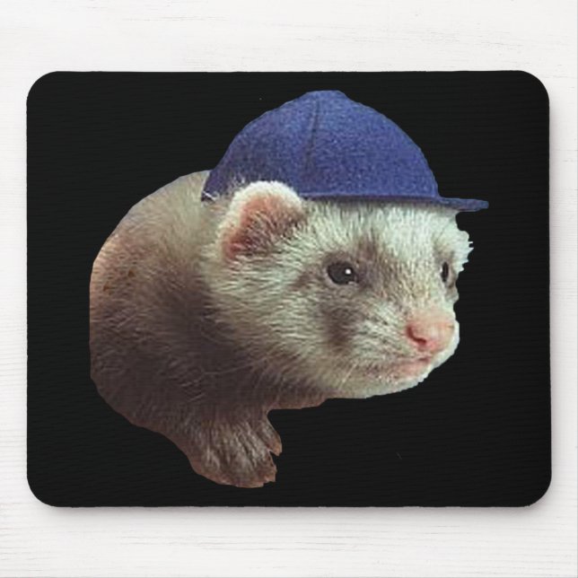 Alfombrilla De Ratón Gorra de uso de Ferret (Frente)