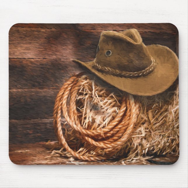 Alfombrilla De Ratón Gorra Vaquero y Rope (Frente)