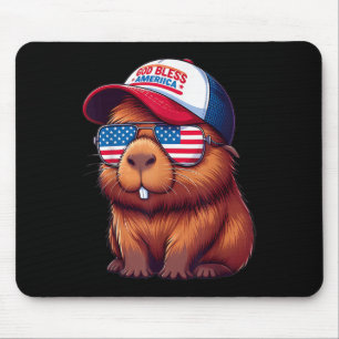 Alfombrilla De Ratón Gorrito de Gorra de Capybara del 4 de Julio – Dios