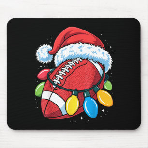 Alfombrilla De Ratón Gorro de Santa de Fútbol Luces de Navidad Toque Fe