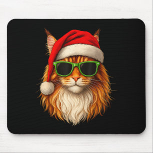 Alfombrilla De Ratón Gorro de Santa Meowy Catmas Maine Coon Gato Navida