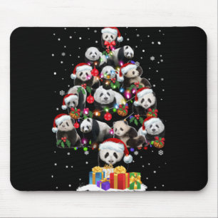 Alfombrilla De Ratón Gorros De Santa De Pandas Divertidos Adorno De árb