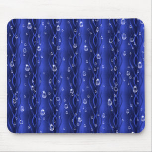 Alfombrilla De Ratón Gotas de lluvia azul Metalizado
