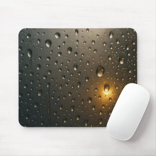 Alfombrilla De Ratón Gotas De Lluvia Doradas (Con ratón)