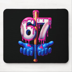 Alfombrilla De Ratón Goteo de béisbol 6 7 Número 67 Seis Siete Meme Hom
