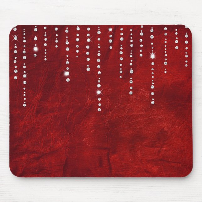Alfombrilla De Ratón goteo de diamantes sobre cuero (Frente)