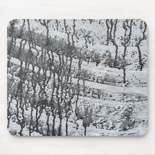 Alfombrilla De Ratón goteo de pintura negra sobre hormigón (Frente)