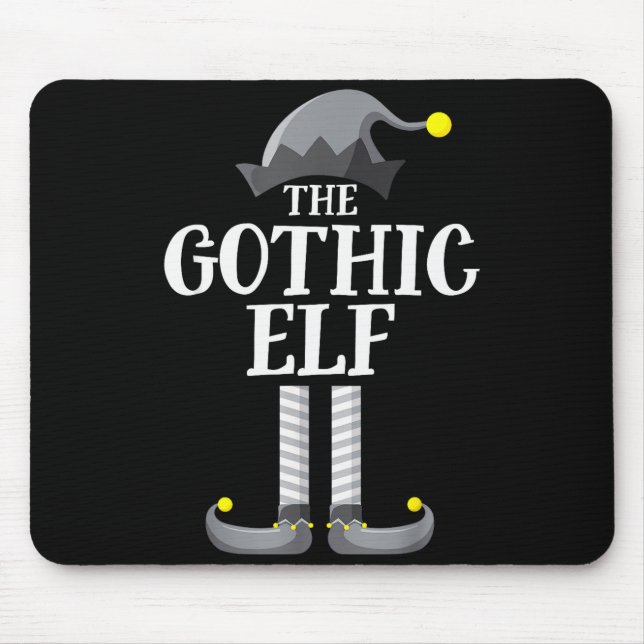 Alfombrilla De Ratón Gothic Black Elf Matching Family Group Christmas P (Frente)