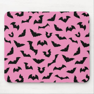 Alfombrilla De Ratón Gótico Pastel chica del patrón de murciélagos rosa