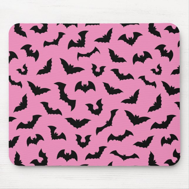 Alfombrilla De Ratón Gótico Pastel chica del patrón de murciélagos rosa (Frente)