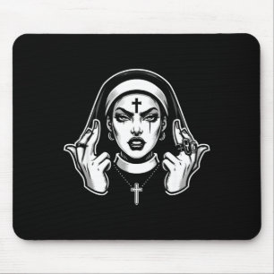 Alfombrilla De Ratón Gótico satánico monja blackcraft satanista oculto