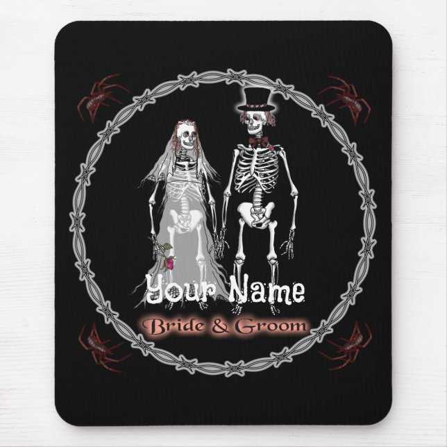 Alfombrilla De Ratón Gótico Skeleton Boda Mouse Pad (Frente)