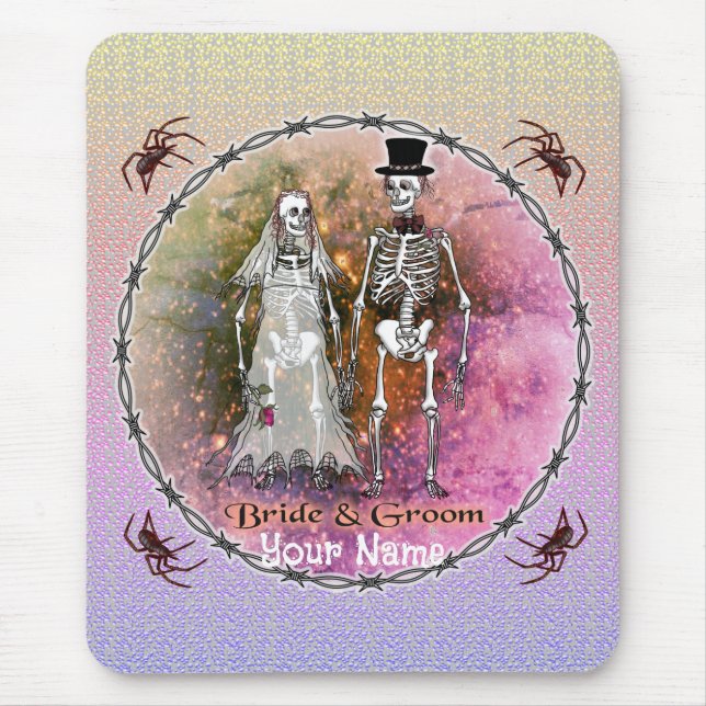 Alfombrilla De Ratón Gótico Skeleton Boda Mouse Pad (Frente)