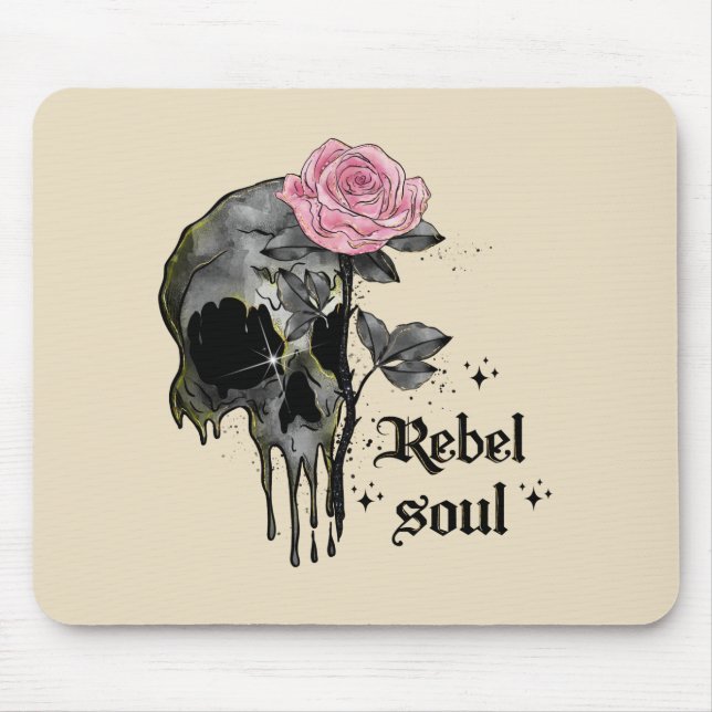 Alfombrilla De Ratón Gótico Skull | Rebel Soul (Frente)