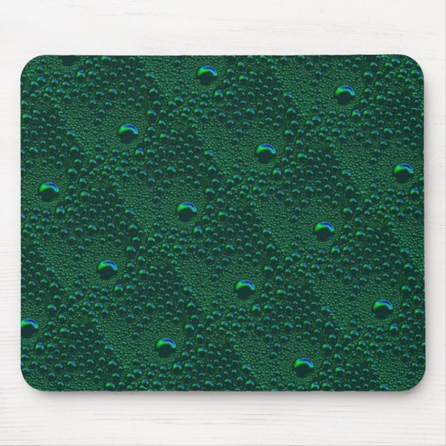 Alfombrilla De Ratón Gotitas de agua en metal verde (Frente)