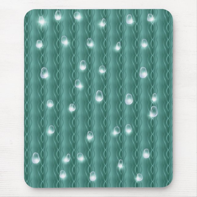 Alfombrilla De Ratón Gotitas de lluvia en metal verde (Frente)