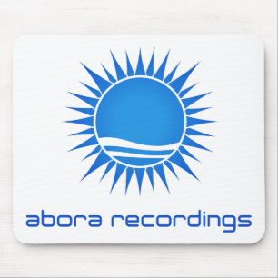 Alfombrilla De Ratón Grabaciones Mousepad Azul-en-Blanco de Abora