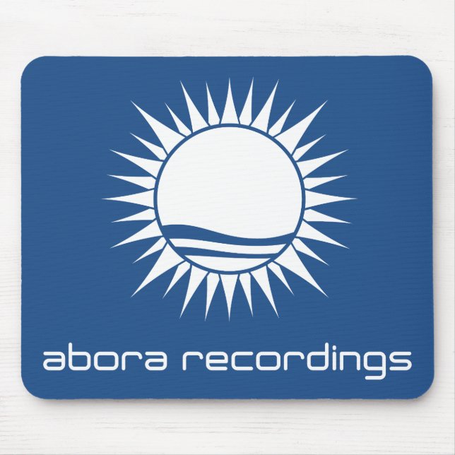 Alfombrilla De Ratón Grabaciones Mousepad Blanco-en-Azul de Abora (Frente)