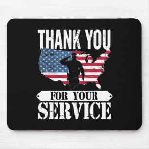 Alfombrilla De Ratón Gracias Por Su Servicio, Veterano Patriota Militar