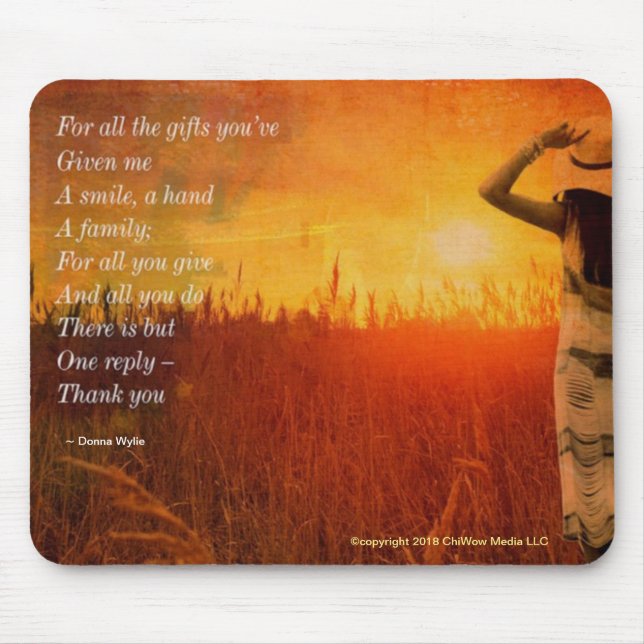 Alfombrilla De Ratón Gracias - Por todos los regalos que me diste (Frente)