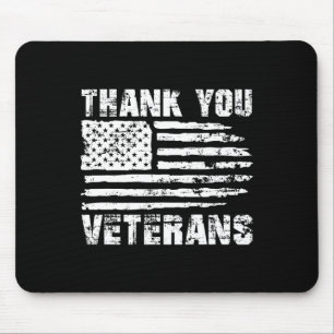 Alfombrilla De Ratón Gracias veteranos Veteranos de la Bandera American