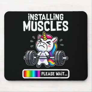 Alfombrilla De Ratón Graciosa Curte Unicorn Workout Gym Fitness Weightl
