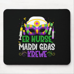 Alfombrilla De Ratón Graciosa enfermera Krewe Enfermería máscaras Mardi