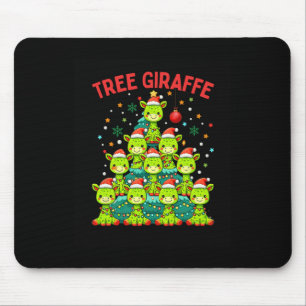 Alfombrilla De Ratón Graciosa jirafa de árbol de Navidad