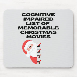 Alfombrilla De Ratón Graciosa lista de películas de Navidades cognitivo