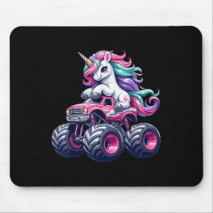Alfombrilla De Ratón Graciosa unicornio montando un camión de monstruos