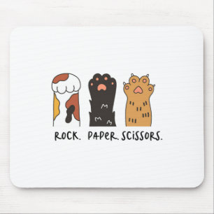 Alfombrilla De Ratón Graciosas tijeras de papel de rock para gato para