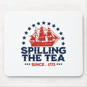 Alfombrilla De Ratón Gracioso 4 De Julio Derramando El Té Desde 1773 Cu