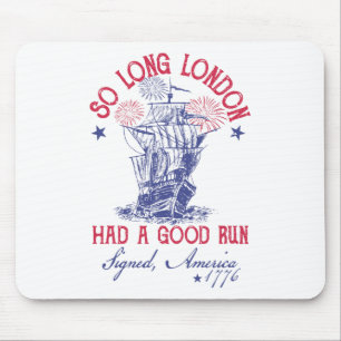 Alfombrilla De Ratón Gracioso 4 De Julio El Barco 1776 Tan Largo Londre