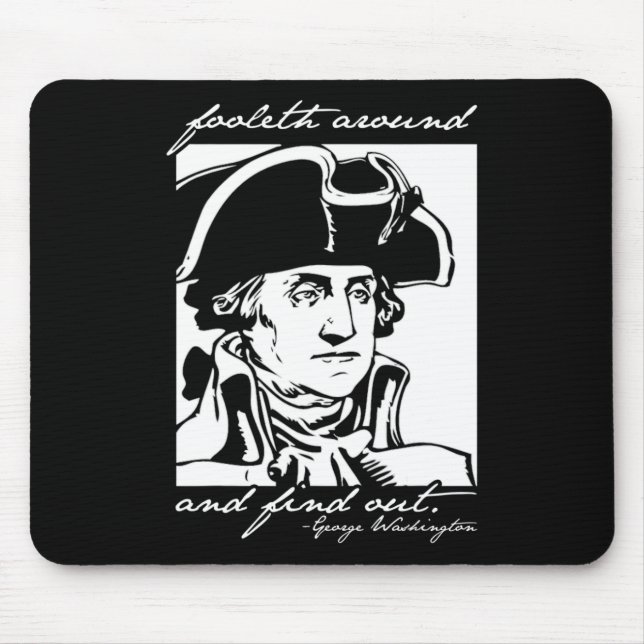 Alfombrilla De Ratón Gracioso 4 De Julio George Washington Foole (Frente)