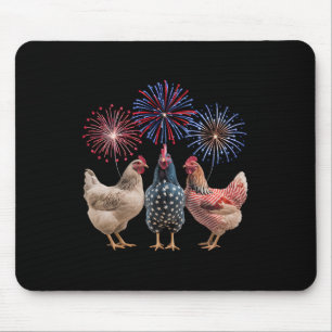 Alfombrilla De Ratón Gracioso 4 De Julio Para Mujeres Hombres Pollo Usa
