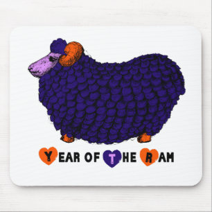 Alfombrilla De Ratón Gracioso Año Chino Morado Ram Zodiac Mousepad