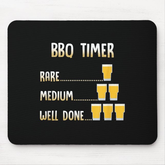 Alfombrilla De Ratón Gracioso Beer Grilling Bbq Timer (Frente)