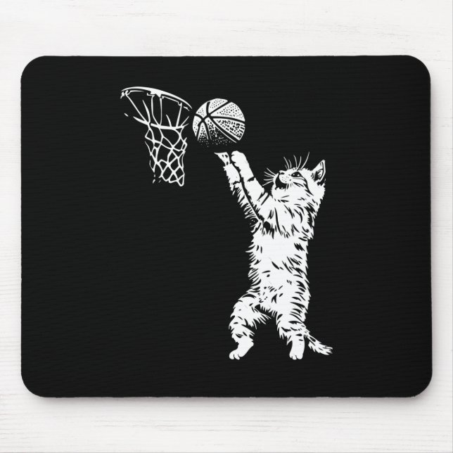 Alfombrilla De Ratón Gracioso Cat Basketball (Frente)