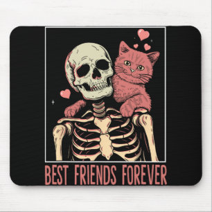 Alfombrilla De Ratón Gracioso Cat Lady Tarot Card Skeleton Kitten Lover